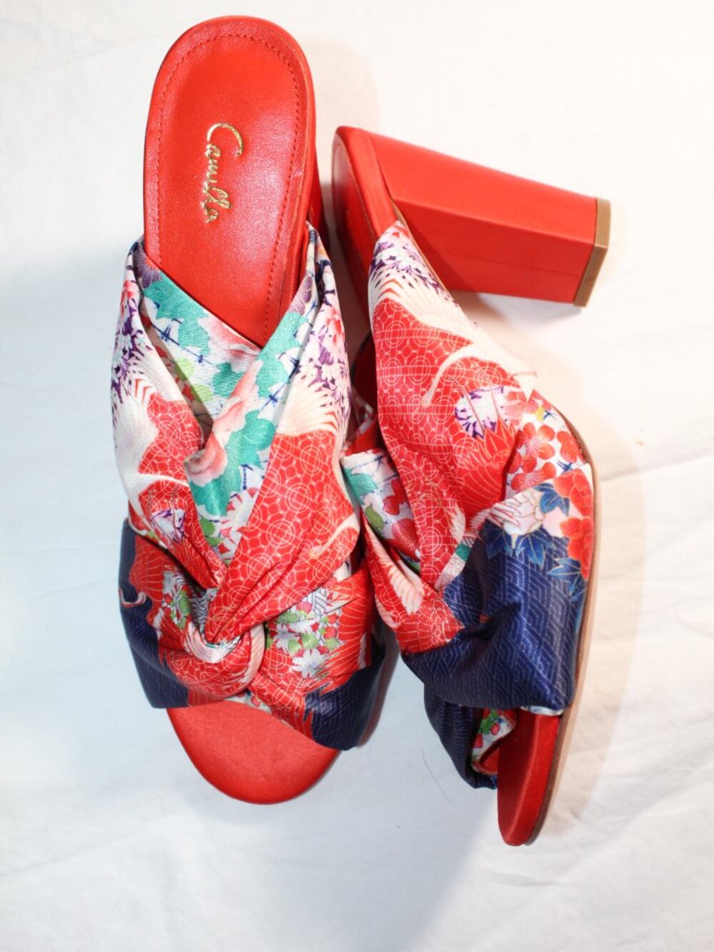 NEW Camilla Heels Lewit Rosa Floral Twisted SlipOns Sandals Mules Block Heels 41